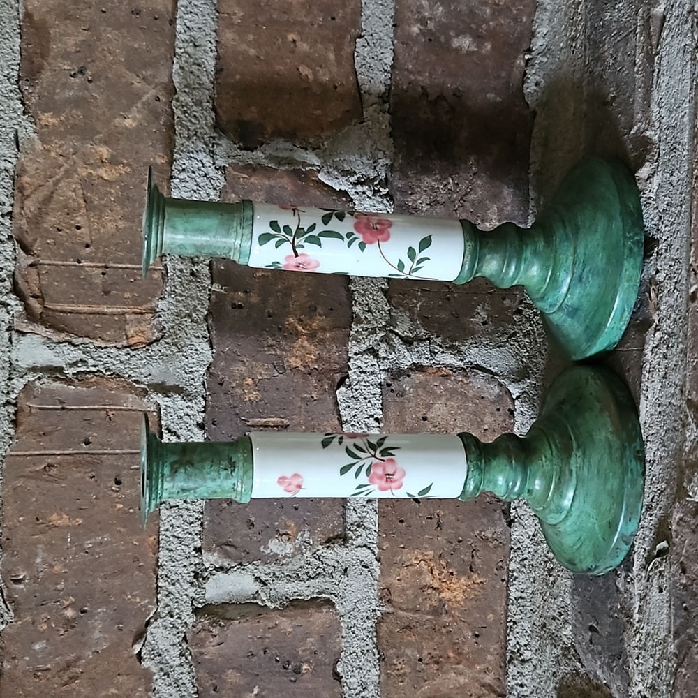 Pair Of Vintage Thailand Candlestick Holders